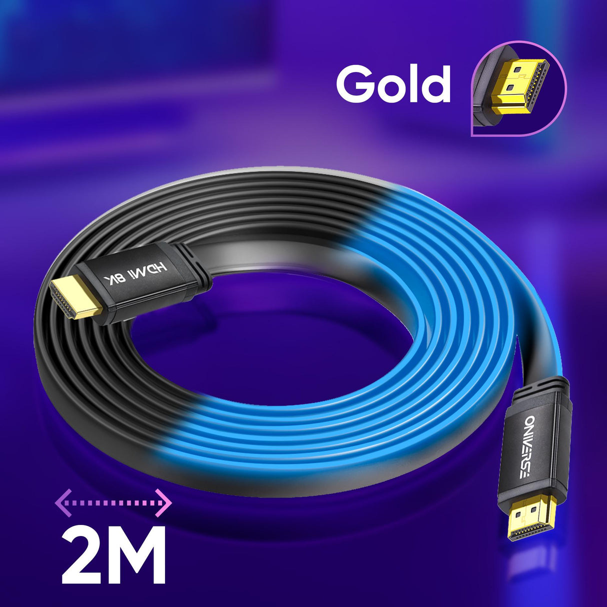 Oniverse - Hdmi Led Cable 8K - Blue ONIVERSE