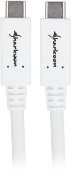 Hvidt Sharkoon USB-C til USB-C-kabel med to hanstik
