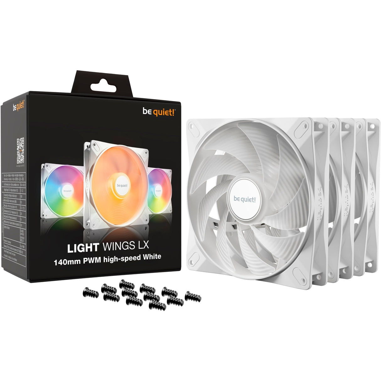 be quiet! Light Wings LX 140mm PWM high-speed White Triple Pack, case fan (white, pack of 3) Be quiet