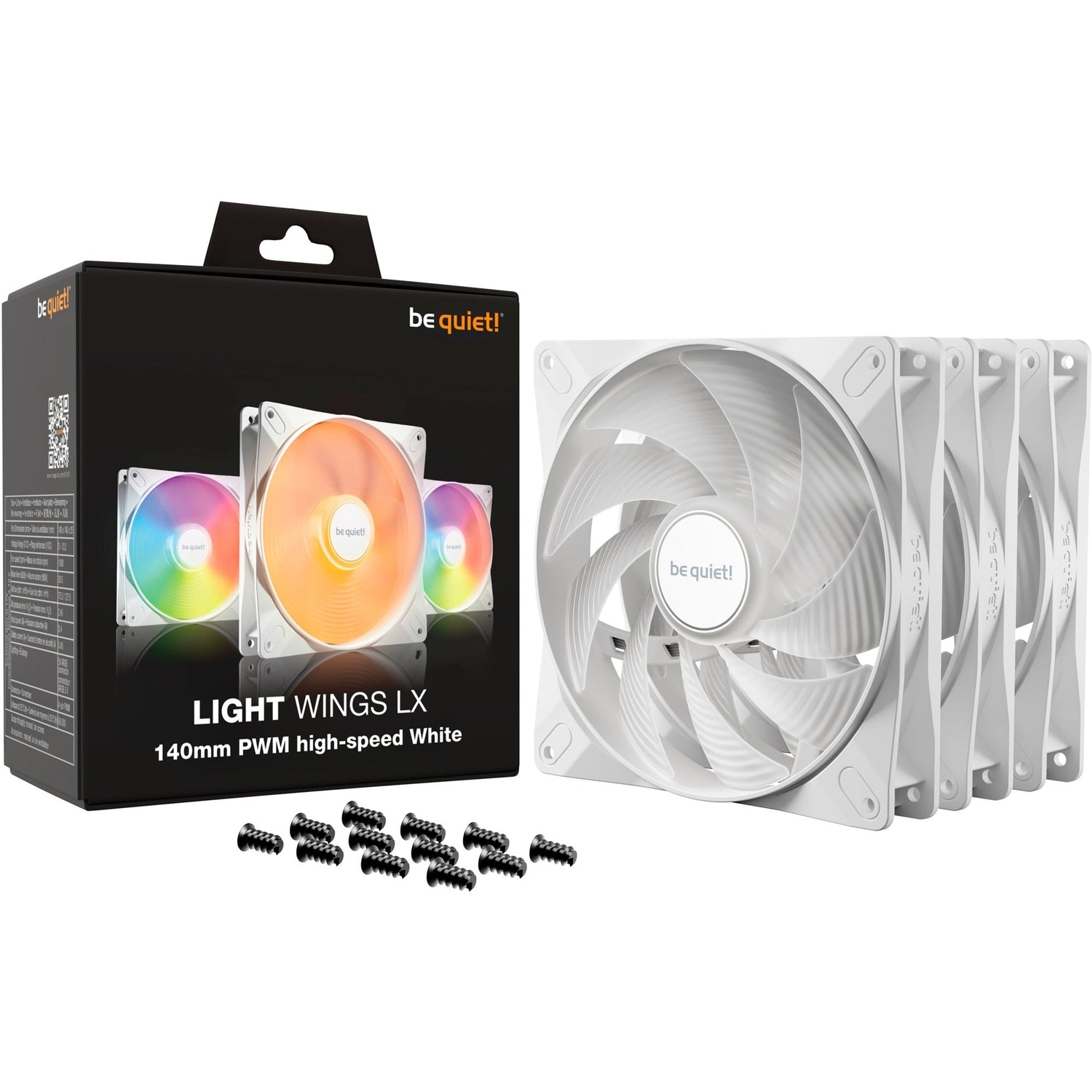 be quiet! Light Wings LX 140mm PWM high-speed White Triple Pack, case fan (white, pack of 3) Be quiet