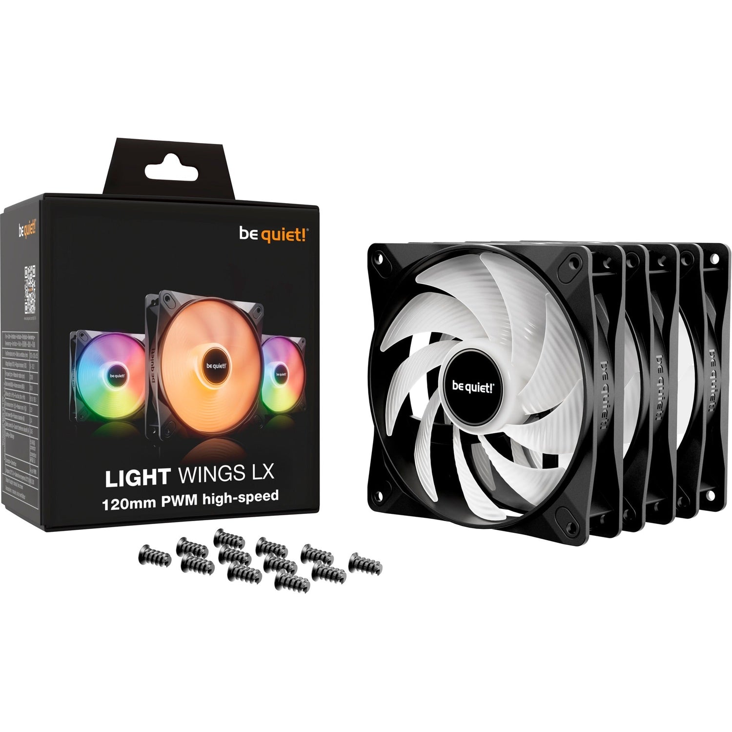 be quiet! Light Wings LX PWM high-speed 120 mm triple pack, case fan (black, pack of 3) Be quiet