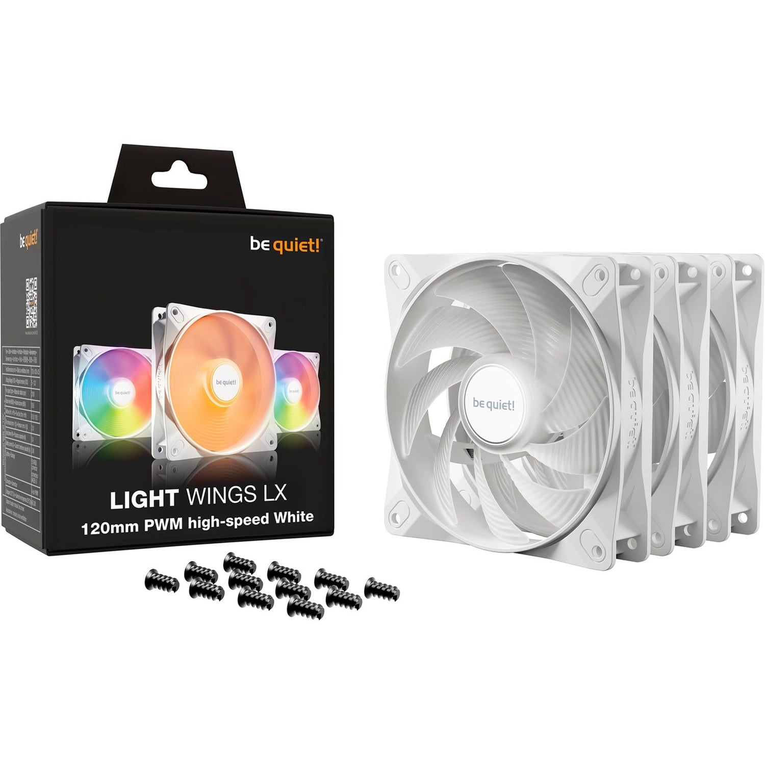 be quiet! Light Wings LX PWM high-speed 120 mm White Triple Pack, case fan (white, pack of 3) Be quiet