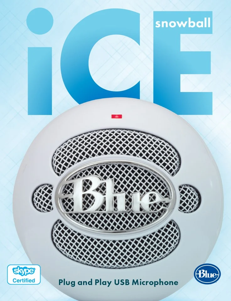 Blue - Microphone Snowball ICE White