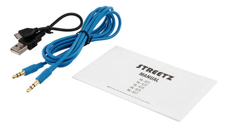 Foldbar on-ear BT headset, 3,5 mm, blå streetz