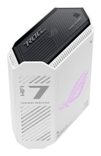 ASUS ROG Strix GS-BE7200 – routerens sorte top set skråt