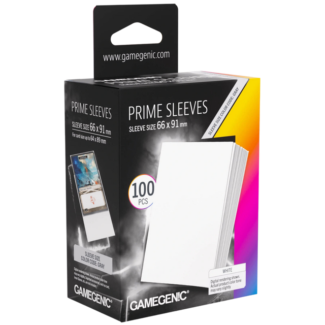 Gamegenic - Prime Sleeves 100 pcs - White (GGS10140ML)