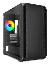 Sort Sharkoon MK2 RGB kabinet med glasside og én oplyst bagblæser