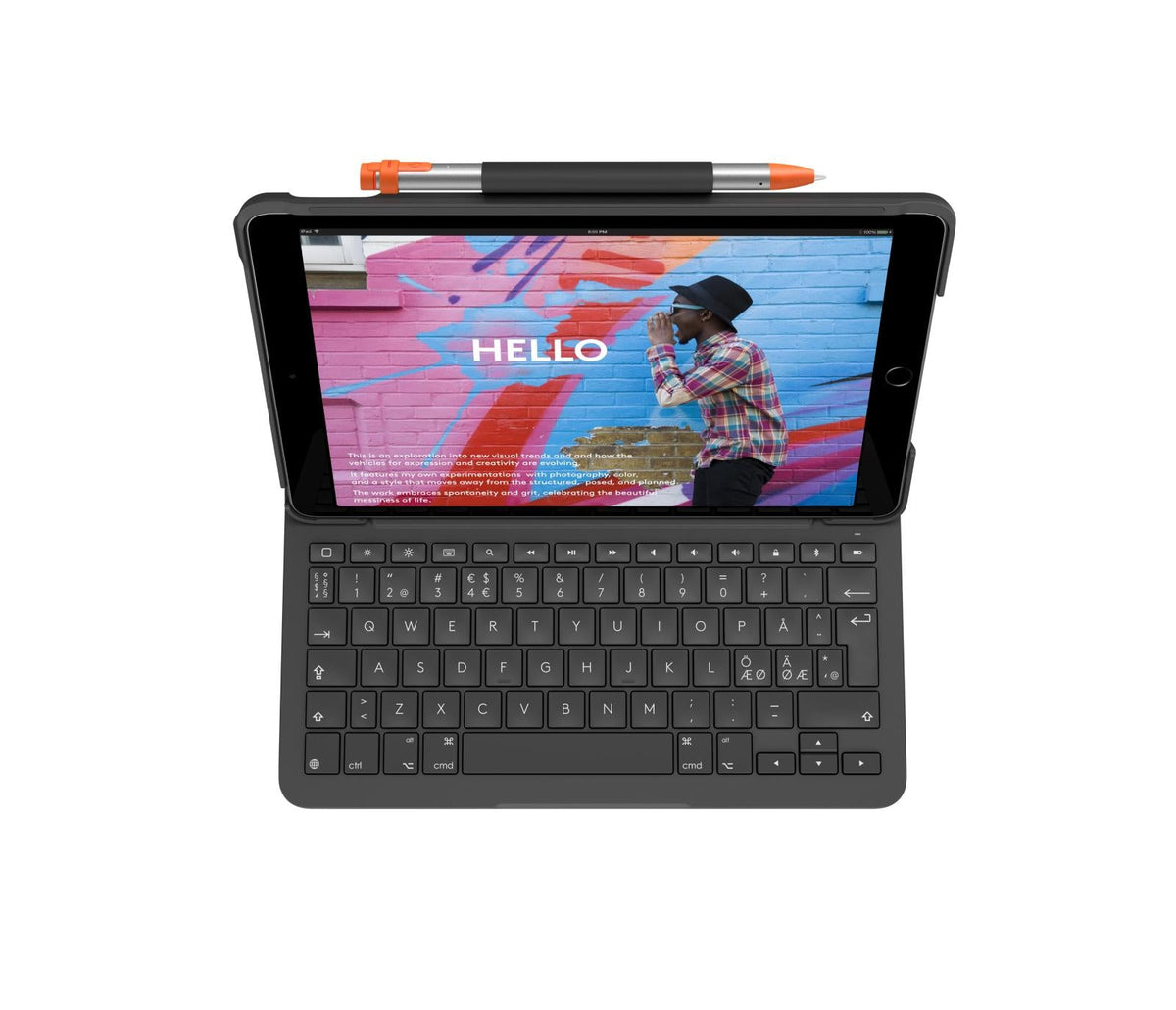 Logitech - Slim Folio for iPad 7-8-9th Graphite Nordic Logitech