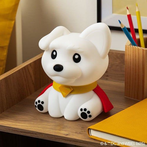 Paladone Superman Krypto – SquishyGlo silikonelampe – lampe i brug