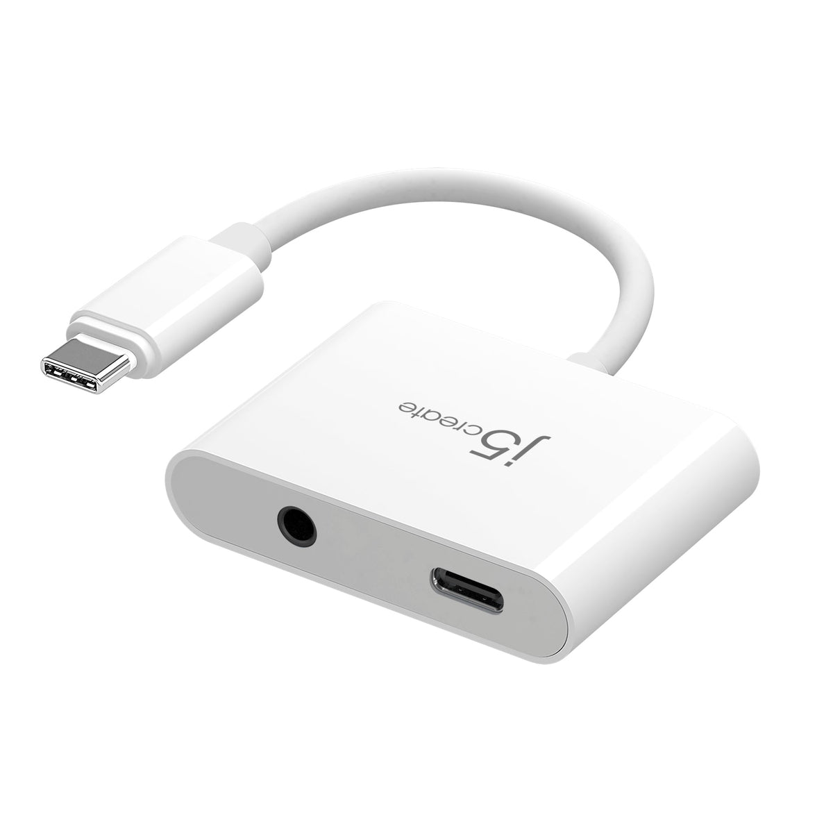 j5create JCA122-N – USB-C til 3,5 mm lyd med PD – Adapter med USB-C og jackstik
