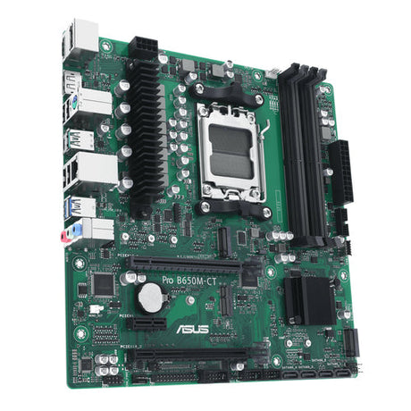 ASUS PRO B650M-CT-CSM – micro ATX AM5 bundkort – skråt ovenfra