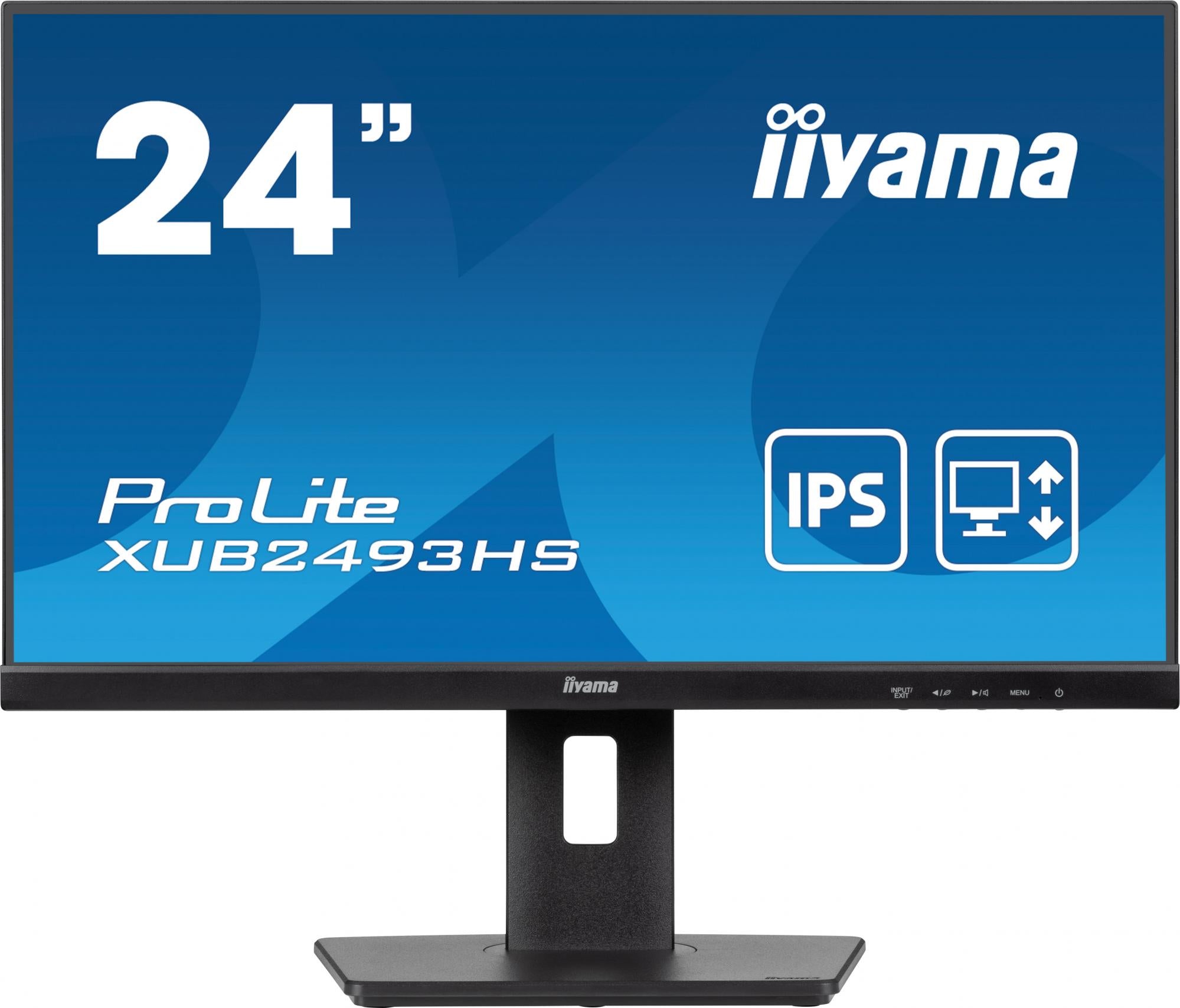 iiyama ProLite XUB2493HS-B6 24 1920 x 1080 (Full HD) HDMI DisplayPort 100Hz Pivot Skærm Iiyama