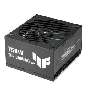 ASUS TUF Gaming 750W Gold EVO – sort strømforsyning set skråt ovenfra