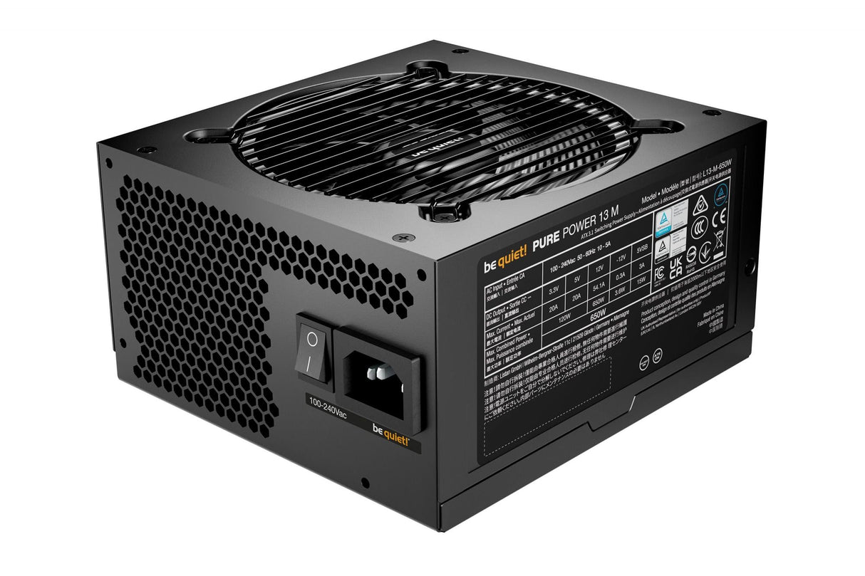be quiet! Pure Power 13 M 650W, PC power supply black, 1x 12-pin high power GPU, 2x PCIe, cable management, 650 watts Be quiet