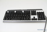 COUGAR Attack X3 RGB med Cherry MX Brown og tysk QWERTZ-layout – tastaturet set skråt forfra