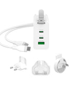 j5create – 65 W GaN USB-rejseoplader med stikadaptere – Medfølgende kabel og stikadaptere