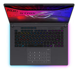 ASUS ROG Strix G16 G615JMR-DICRV235W – taster og arbejdsflade set ovenfra