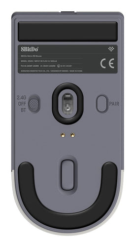 8BitDo Retro R8 N Edition – gamingmus med ladestation – Musens underside