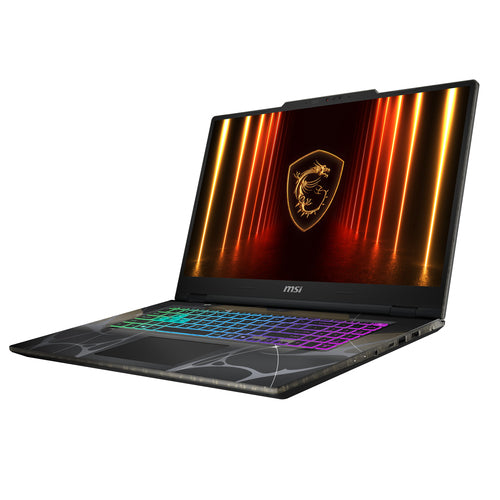 MSI Cyborg 17 B2RWFKG-001FR – åben computer set skråt forfra