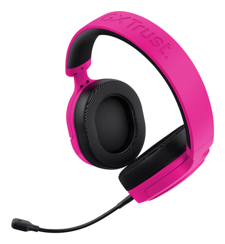 Trust GXT 498P Forta – lyserødt gamingheadset til PS5 og PS4 – set fra siden