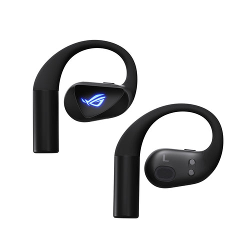 Sorte ASUS ROG Cetra Open Wireless – ørekroge og højttalerenheder set tæt på