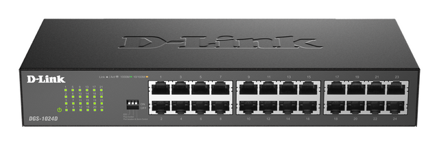 D-Link DGS-1024D/E – 24-port Gigabit-netværksswitch – sort DGS-1024D med 24 Ethernet-porte