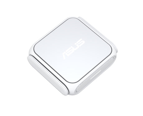 Hvid ASUS RT-BE58 Go rejserouter – set ovenfra med foldede antenner