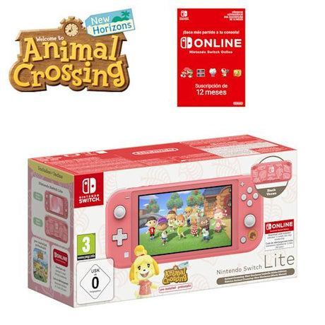 Nintendo Switch Lite - Coral inc. AC + NSO 12M Nintendo Switch