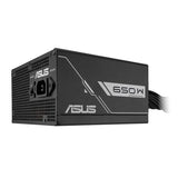 ASUS PRIME-650B-BLACK – side og bagside med strømstik set skråt