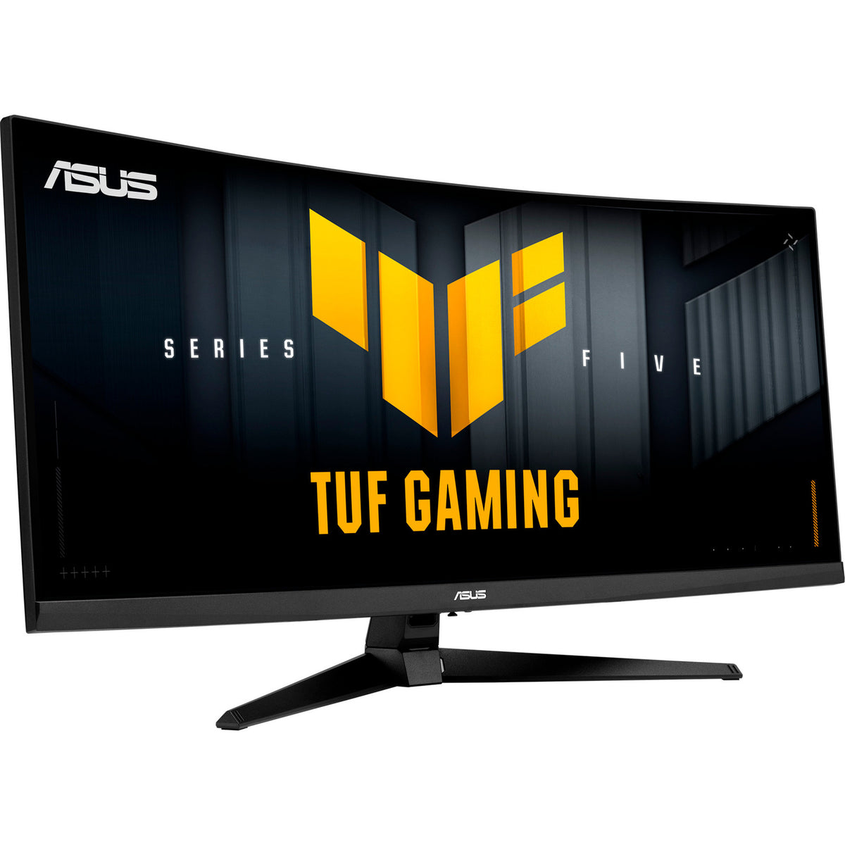 ASUS TUF Gaming VG34WQ5A – 34" ultrawide – 3440 × 1440 – 200 Hz – buet skærm set skråt forfra