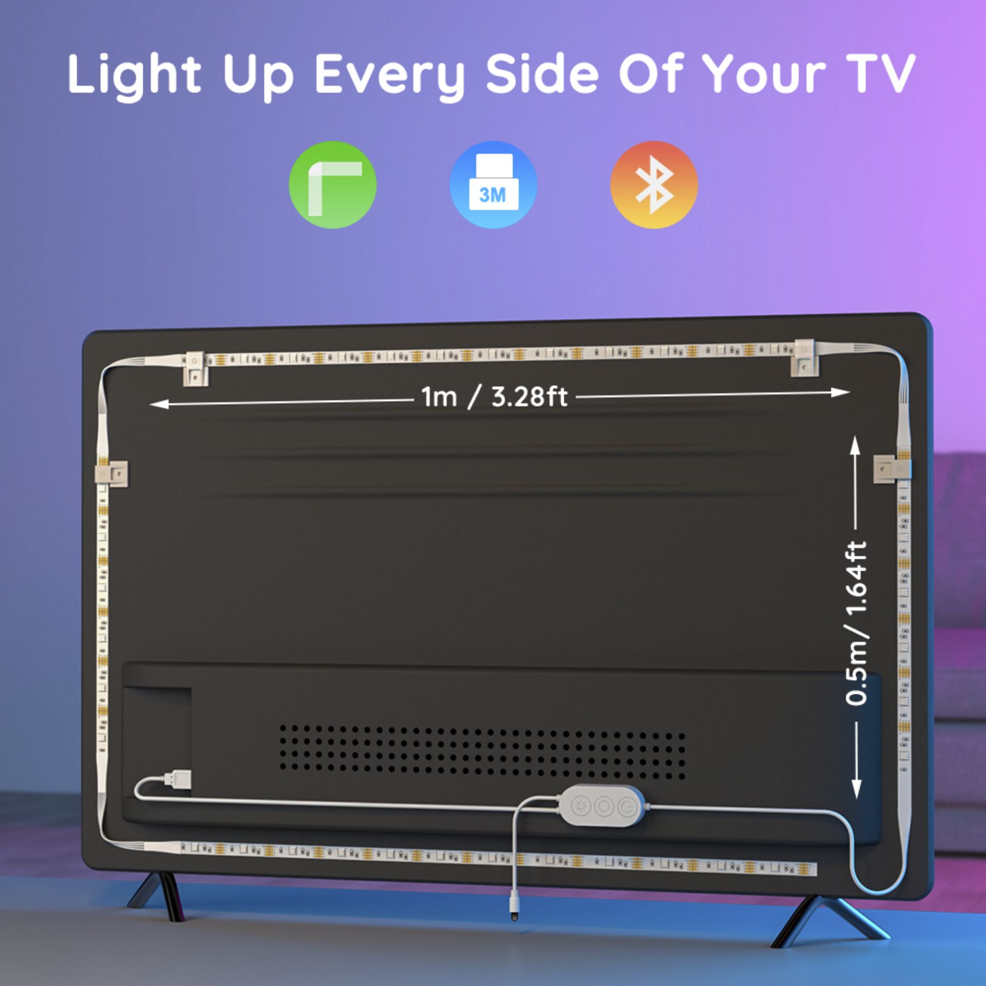 Govee RGB Bluetooth LED Backlight til 46" - 60" TV