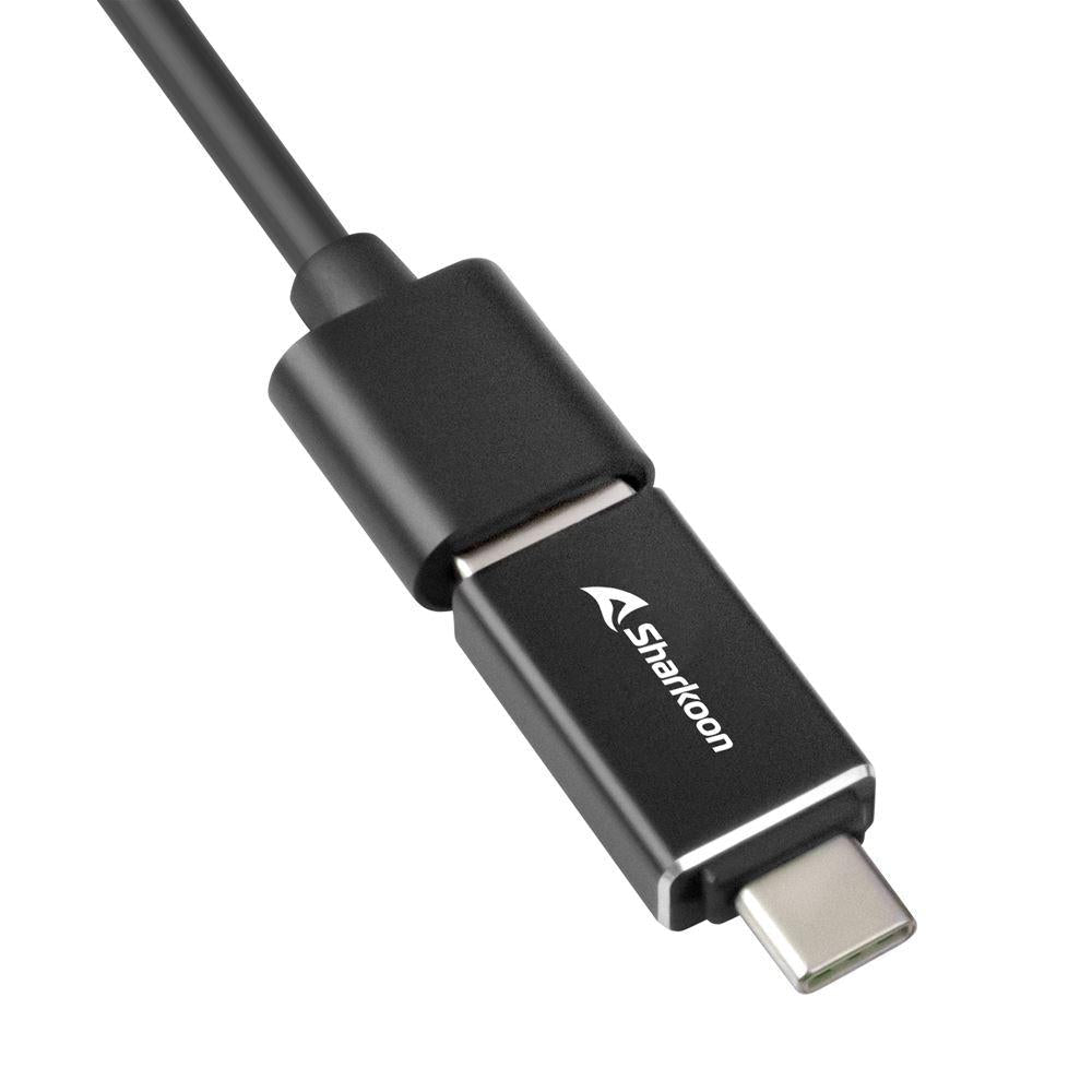Sharkoon USB 3.2 Gen 1 aluminiumshub – 3 USB-porte og Gigabit Ethernet – billede 3
