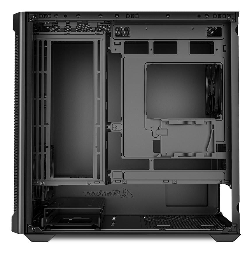 Sharkoon MK4 RGB Strip Black Mesh Front ARGB Strip 2x 120mm Fans USB-C BTF Micro-ATX Gaming PC Case Sharkoon