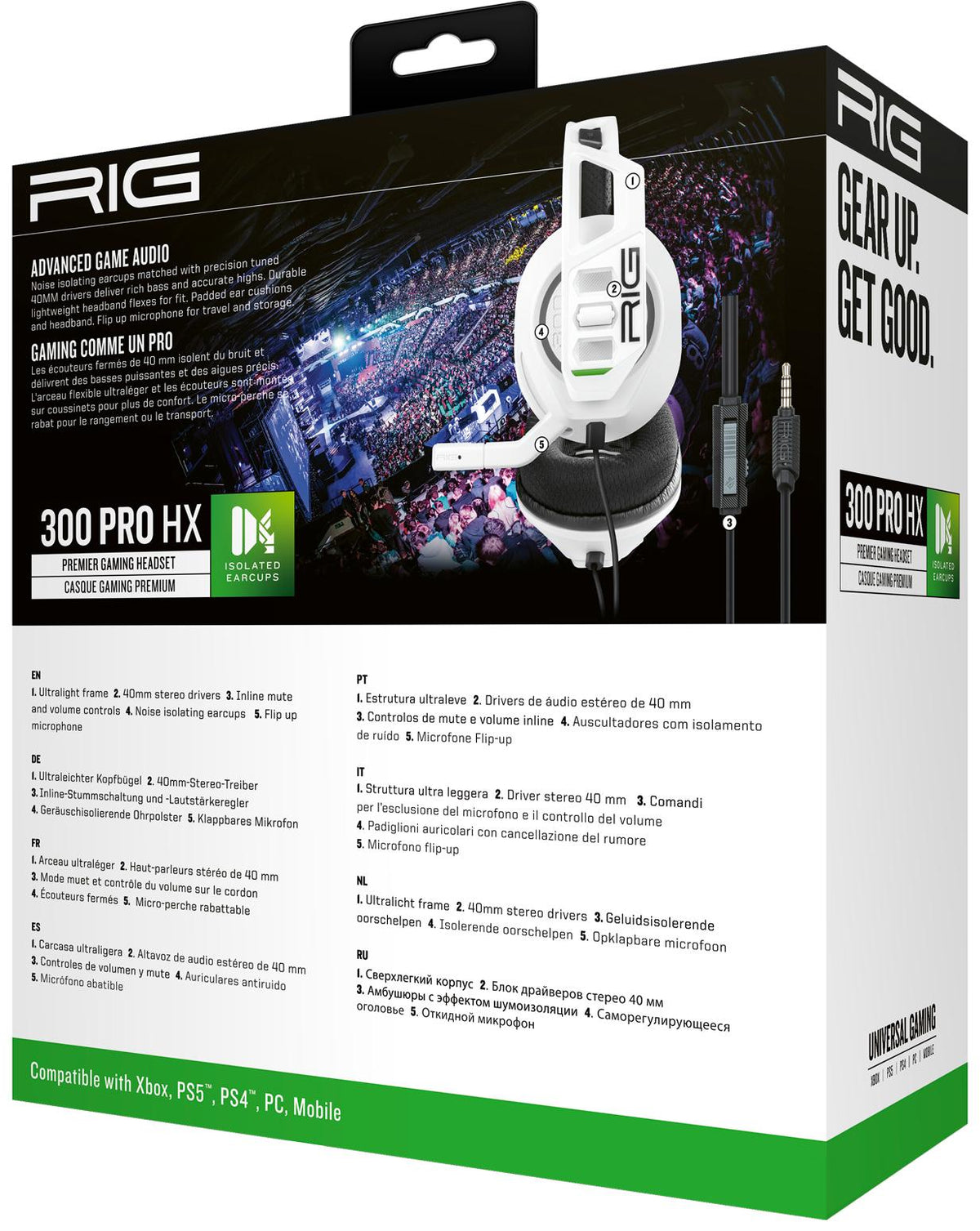 Nacon - Rig Headphones 300 Pro HX - White Nacon