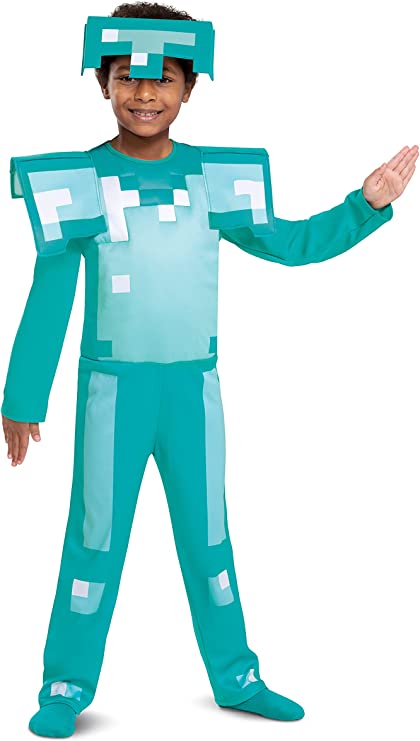 Förklädnad - Minecraft-kostym - Diamantrustning (116 cm)