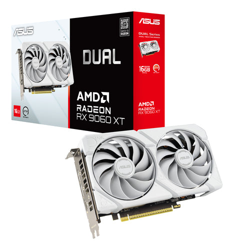 ASUS Radeon RX 9060 XT DUAL WHITE Edition 16GB – Hvid