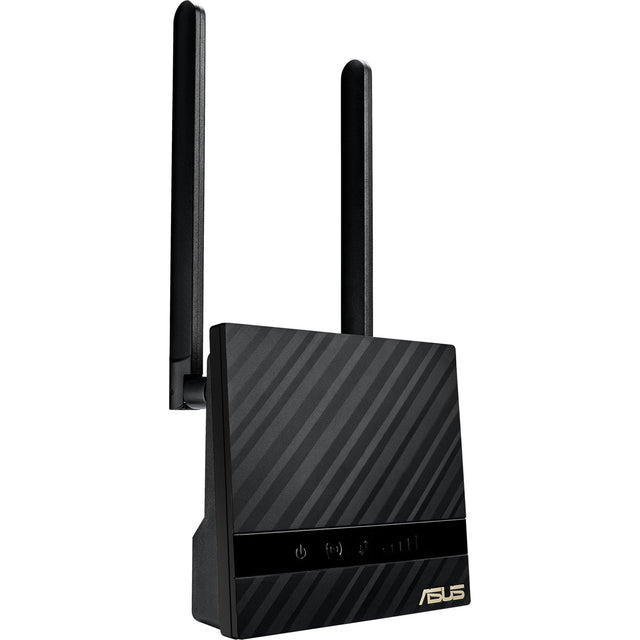 ASUS 4G-N16 N300 – sort router med to antenner set forfra