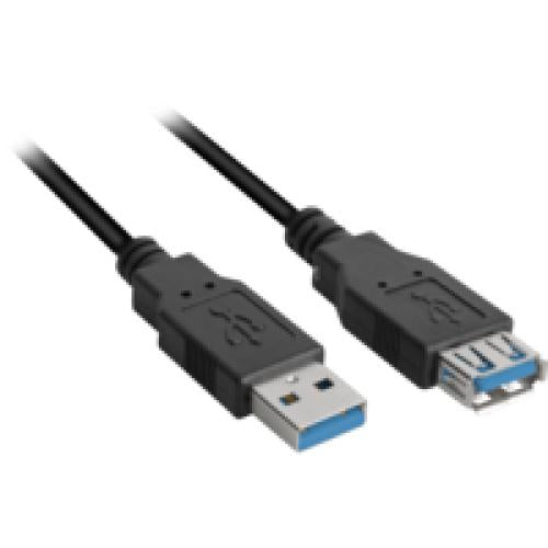 Sort Sharkoon USB 3.0 forlængerkabel med USB-A hanstik og hunstik