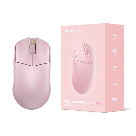 COUGAR Revenger Pro 8K, trådløs, pink gamingmus – produktdetalje