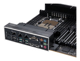 ASUS Pro WS W790E-SAGE SE – bagpanel og sokkel set skråt