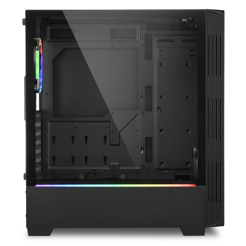 Sharkoon RGB LIT 200 tower case (black, front and side panel of tempered glass) Sharkoon