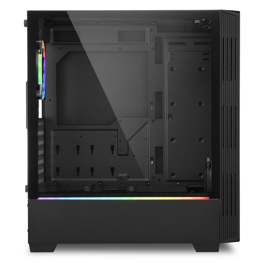 Sharkoon RGB LIT 100 tower case (black, front and side panel of tempered glass) Sharkoon