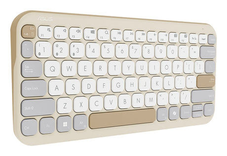 ASUS Marshmallow KW100 beige/grå – set skråt fra siden