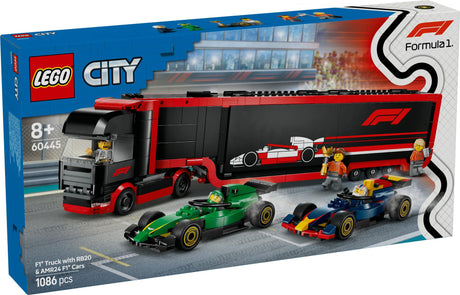 LEGO 60445 City F1 Transporter with RB20 & AMR24 F1 Racing Cars