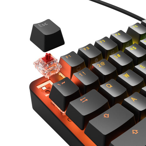 Glorious GMMK Eternal med afmonteret keycap og mekanisk switch