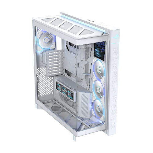 ASUS ROG CRONOX GR801 CURVE TG ARGB WHITE – set skråt forfra (vinkel 2)