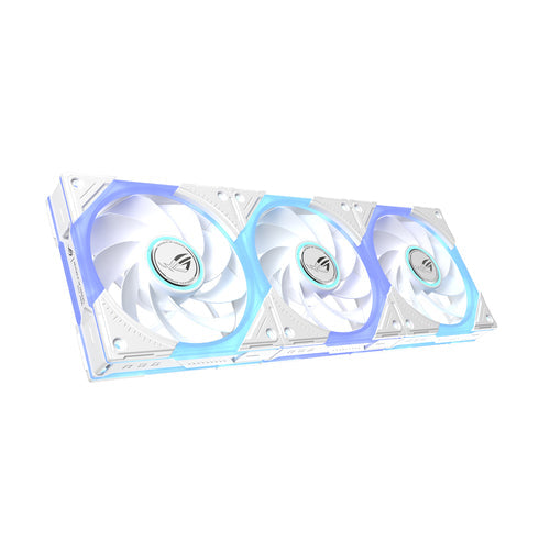 ASUS ROG Eurux GR120 ARGB Reverse Fan White Edition - Triple Pack – set skråt forfra