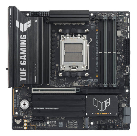 ASUS TUF GAMING B850M-PLUS WIFI7 – micro ATX AM5 bundkort – set ovenfra