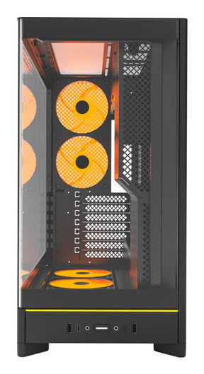 Montech HS02 PRO, ATX, Glass front, 5 Pre-installed fans - Black Telon Technology Co Ltd (Montech)