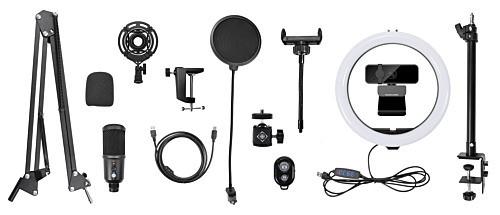 Streaming Kit, Microphone, Webcam, Ring Light deltaco_gaming